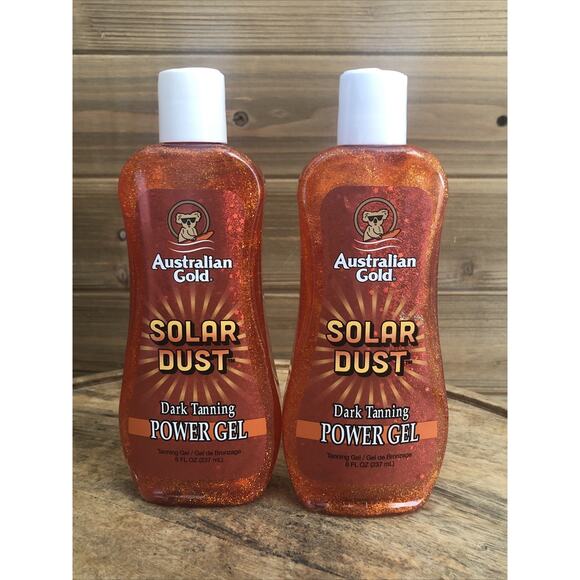 (2) Australian Gold Solar Dust Tanning Gel (8 oz) Each Golden Shimmer Non-Greasy - Picture 1 of 6